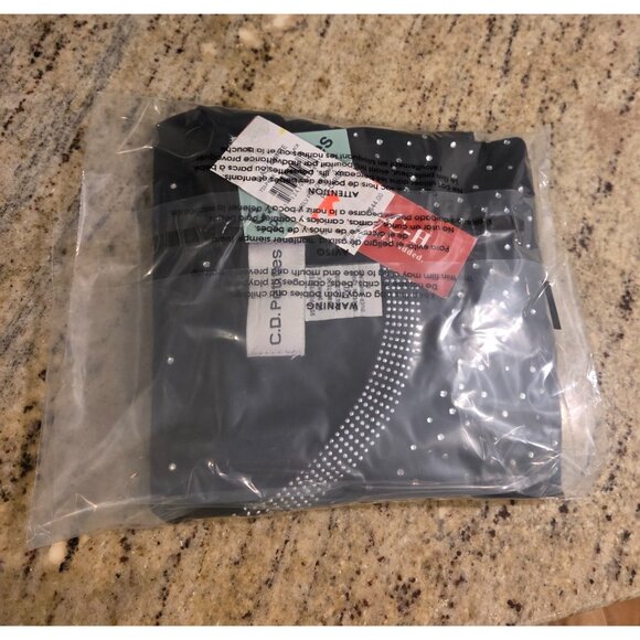 New! C. D. Petites Women XLP 3/4 Sleeve Black Rhinestone Knit Sweater Waterfall - Picture 12 of 12